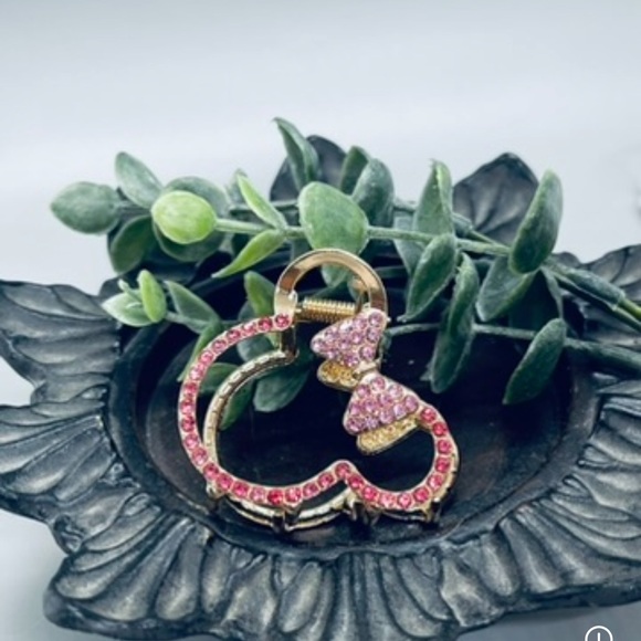 Accessories - Elegant Gold and Purple Minnie Bow Hair claw Clip Hair Accessories